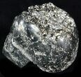 Polished Pyrite Skull With Pyritohedral Crystals #33506-3